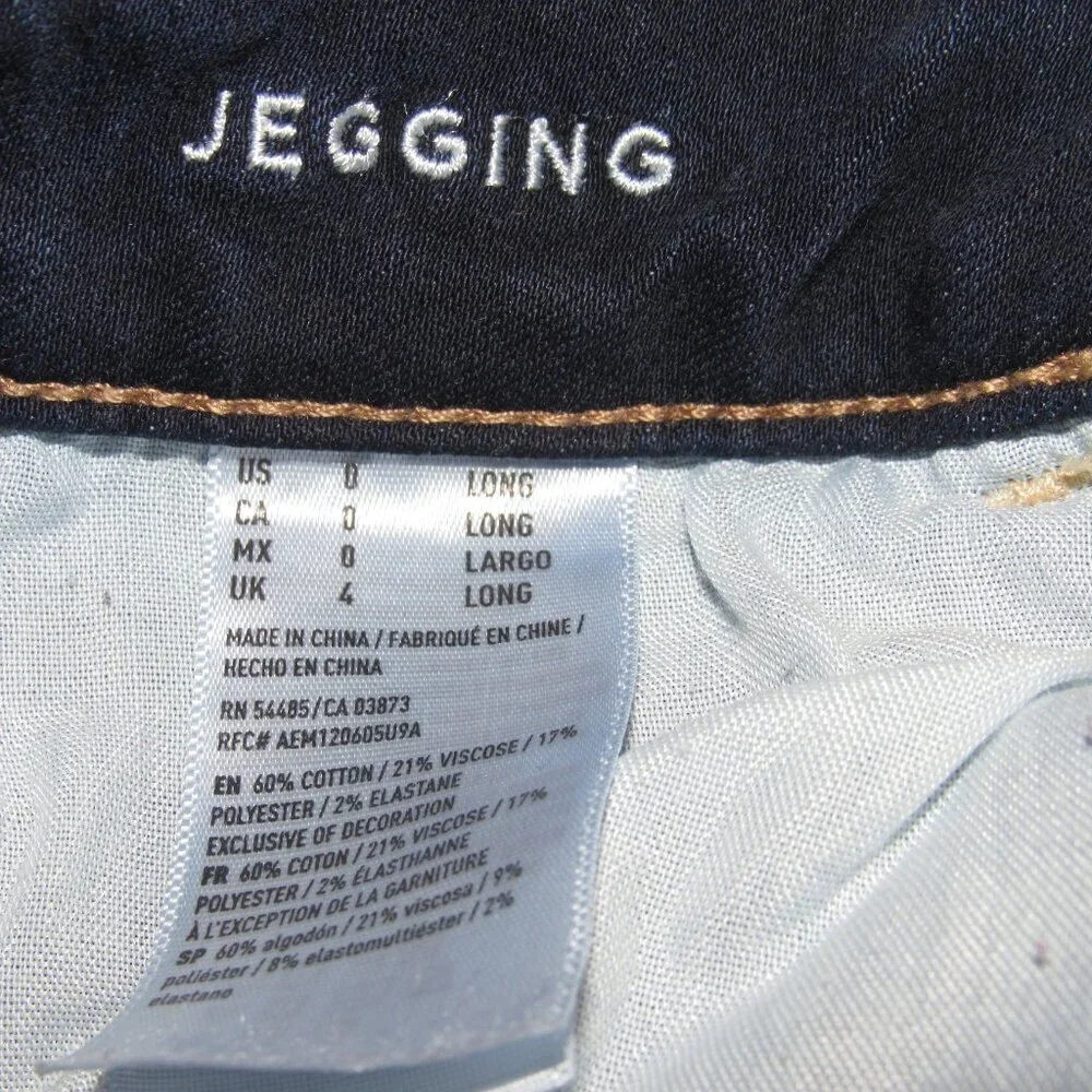 AMERICAN EAGLE OUTFITTERS Jegging Stretch Dark Wash Jeans Size 0 Long